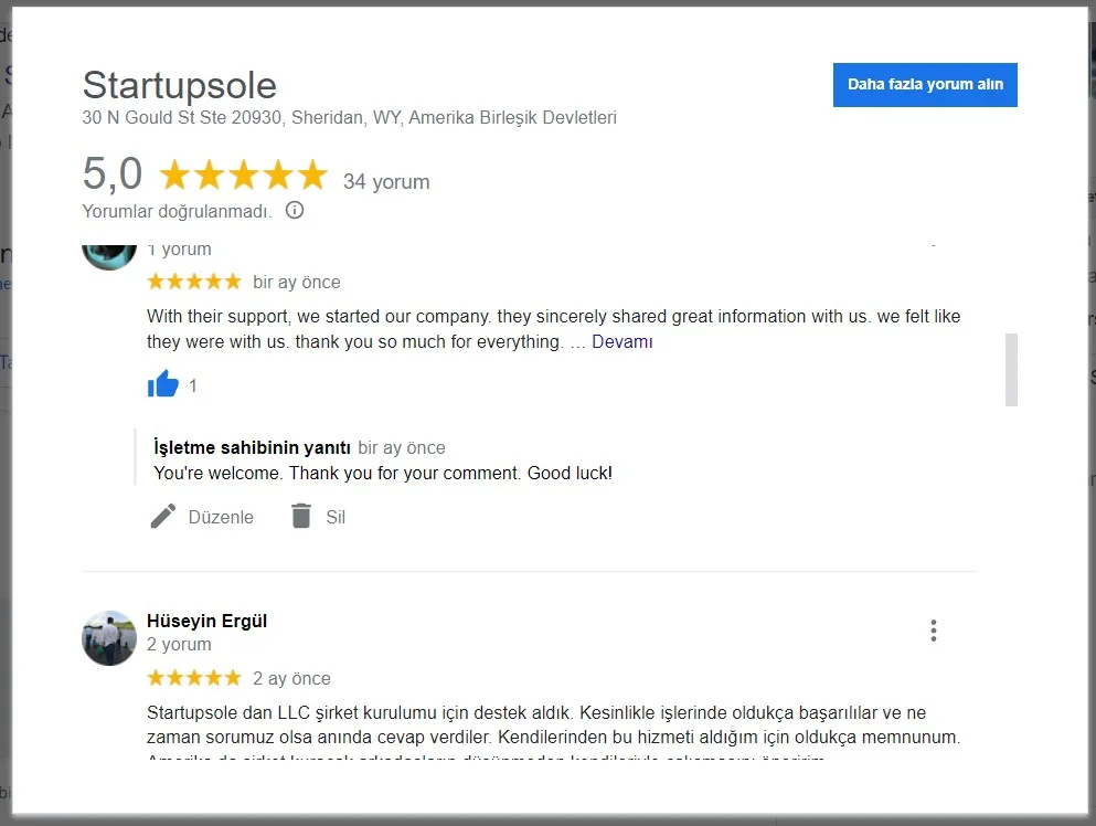 Startupsole ile Amerikada şirket kurmak yorum