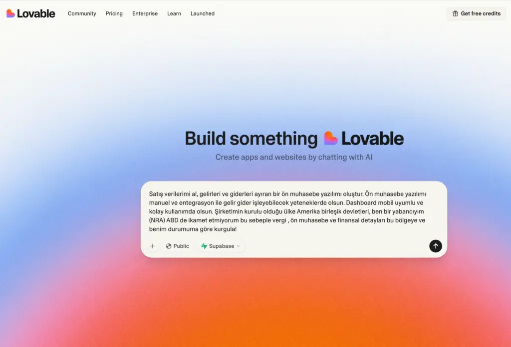 Lovable.dev ile yazılım kodlama