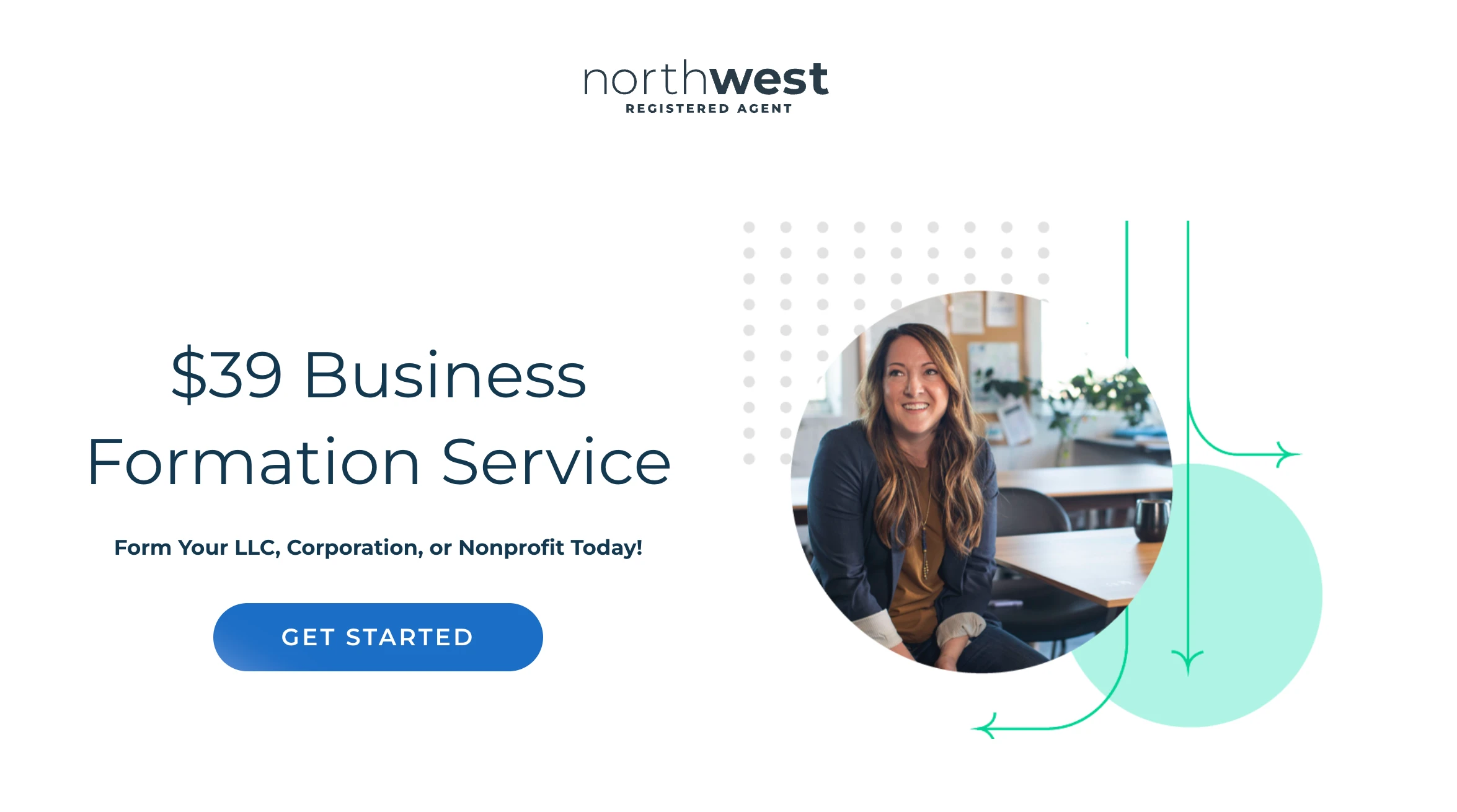 29 dolara şirket kurulumu yapan Northwest agent landing page görseli