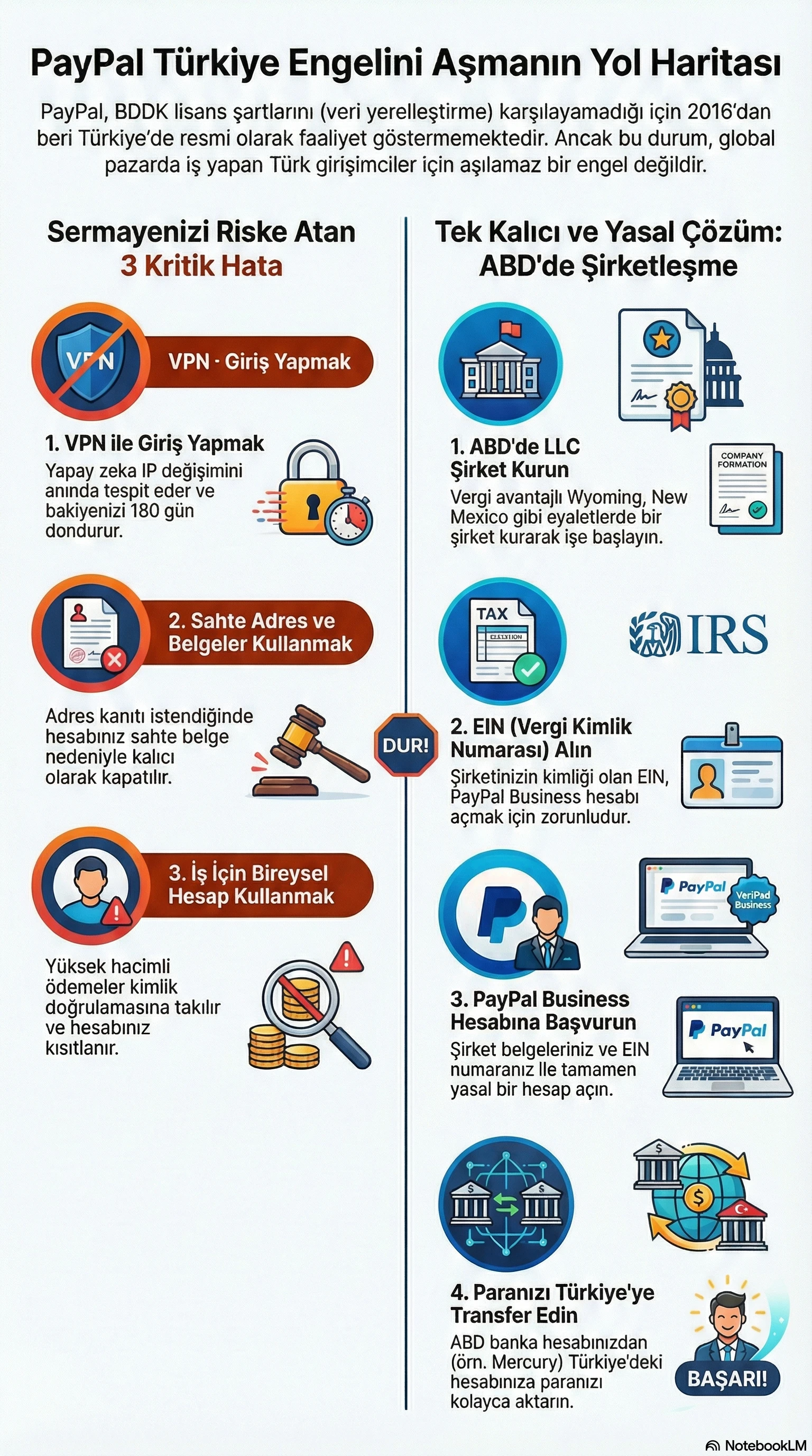 Paypal Türkiye Engelini Aşmanın Yol Haritası ile ilgili bir infografik burada mekalenin genel özetini görsel ile anlatan bir infografik var