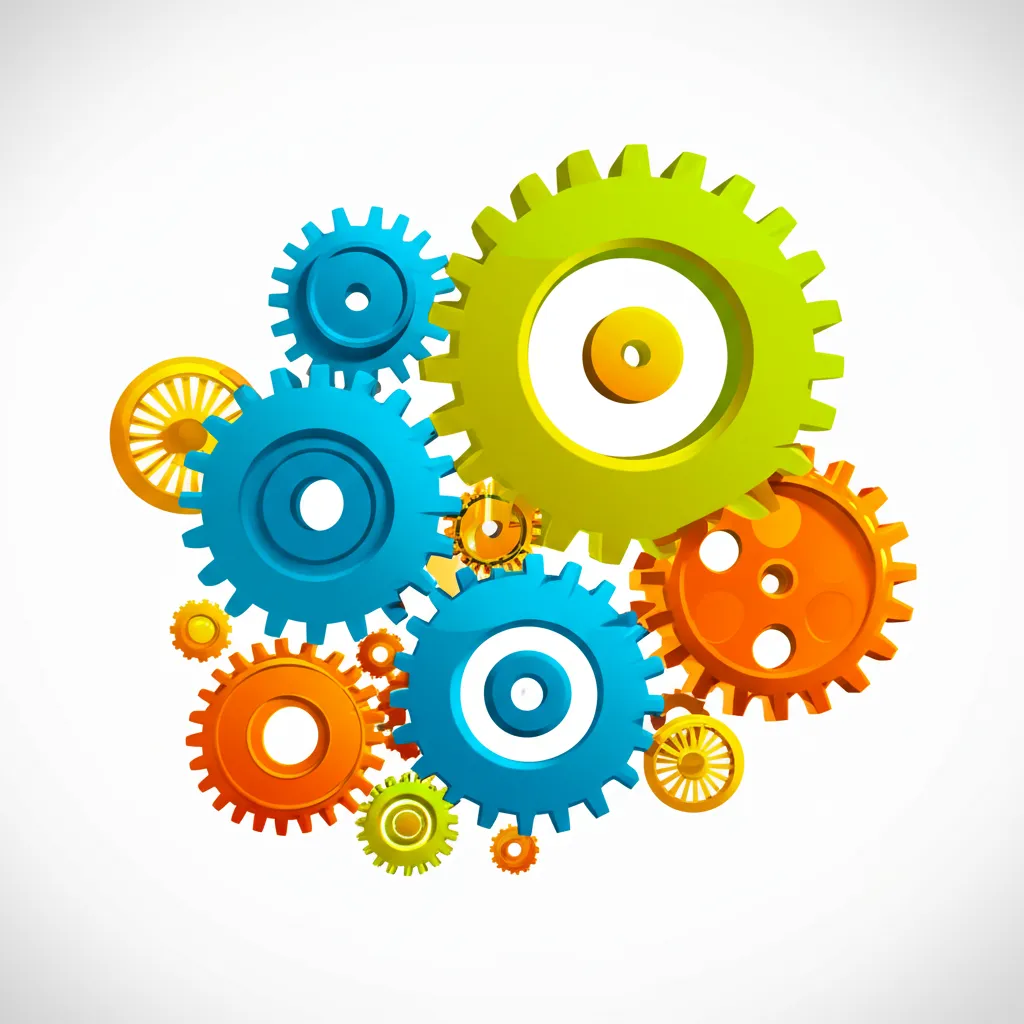 Kitlesel fonlama konseptini temsil eden bir illüstrasyon. Farklı boyut ve şekillerdeki dişliler bir araya gelerek karmaşık bir mekanizma oluşturuyor. Her bir dişli, kitlesel fonlamanın farklı paydaşlarını temsil ediyor: yatırımcılar, kitlesel fonlama platformları, yasal düzenlemeler ve projelerini finanse etmek isteyen girişimciler. Mekanizmanın kusursuz işleyişi, bu paydaşların uyumlu etkileşimine bağlıdır.