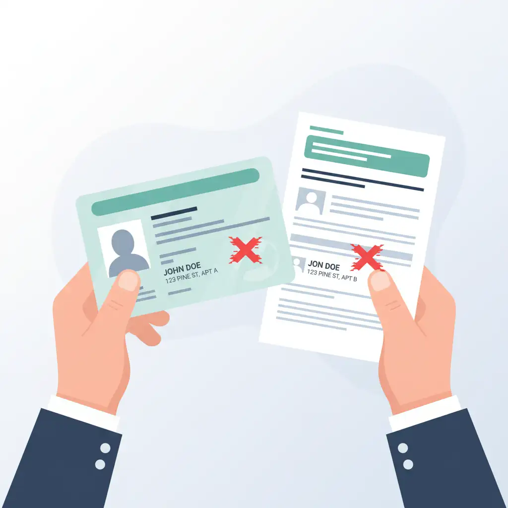 Adres ve Kimlik Uyumsuzluğu Gösteren Bir görsel